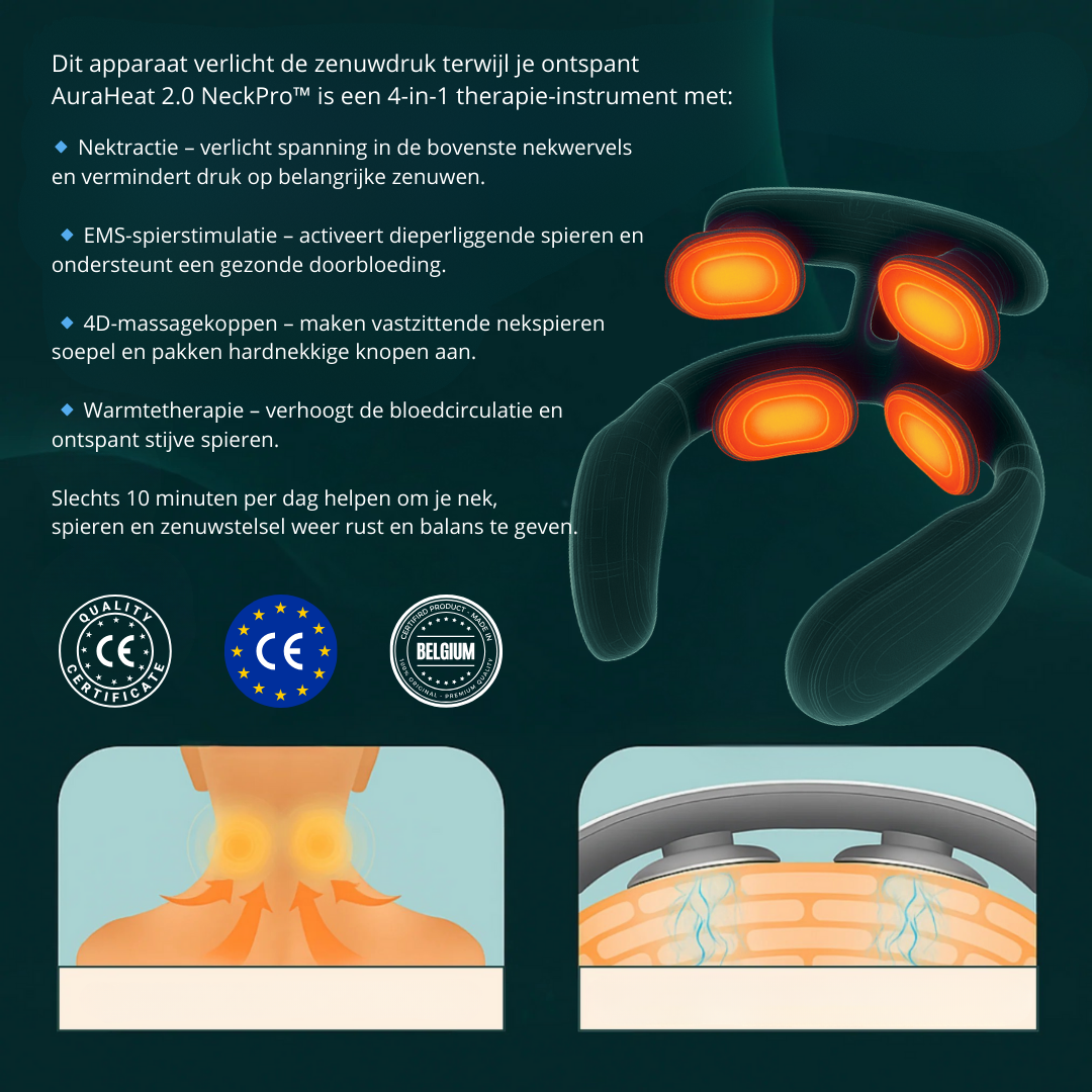 AuraHeat NeckPro™ - Professionele massage voor de nek